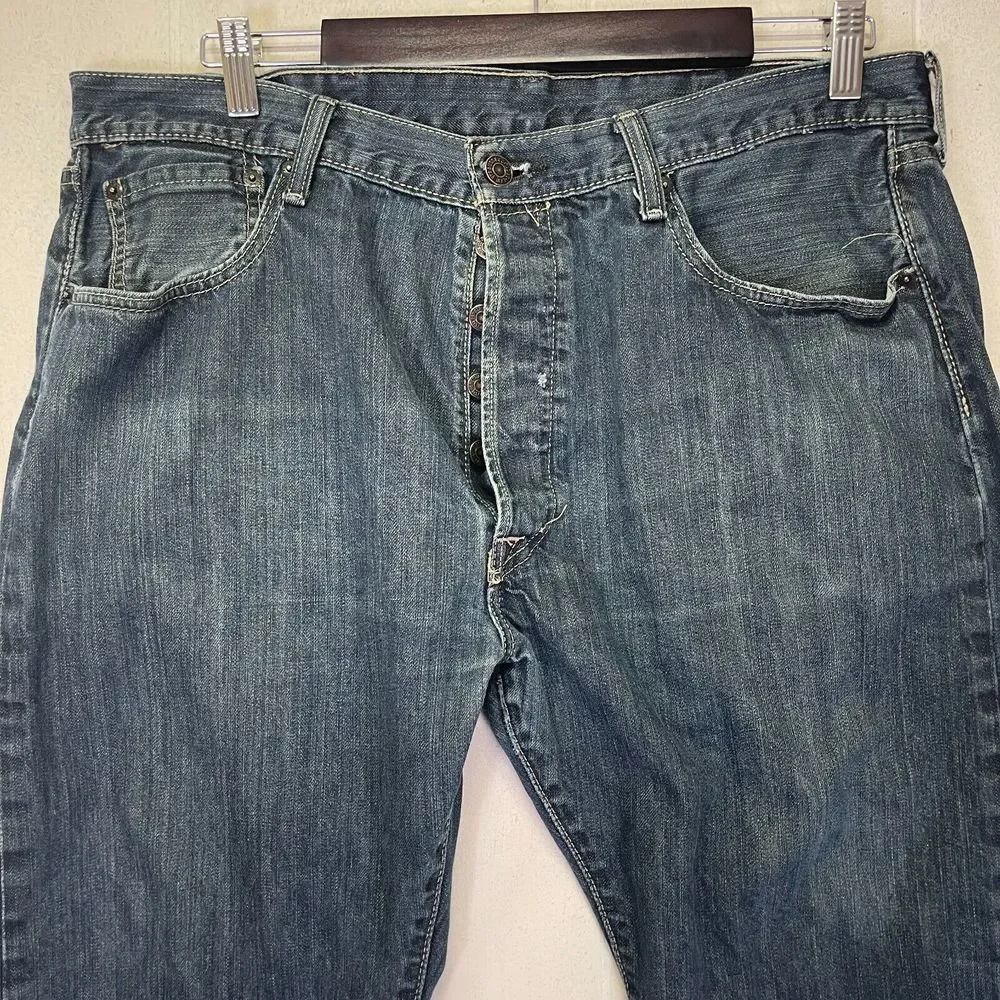 Levi's 501 Button Fly‎ Jeans Men 38x29 Blue Denim BlokeCore ClassicCore Straight